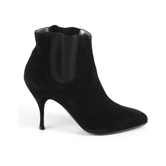 Sergio Rossi for Azzedine Alaia Ankle Booties 37 Suede Stiletto Heel Black - Picture 1 of 9